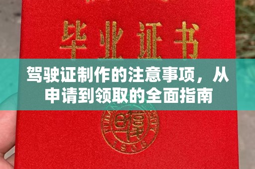 龙岩驾驶证制作的注意事项，从申请到领取的全面指南